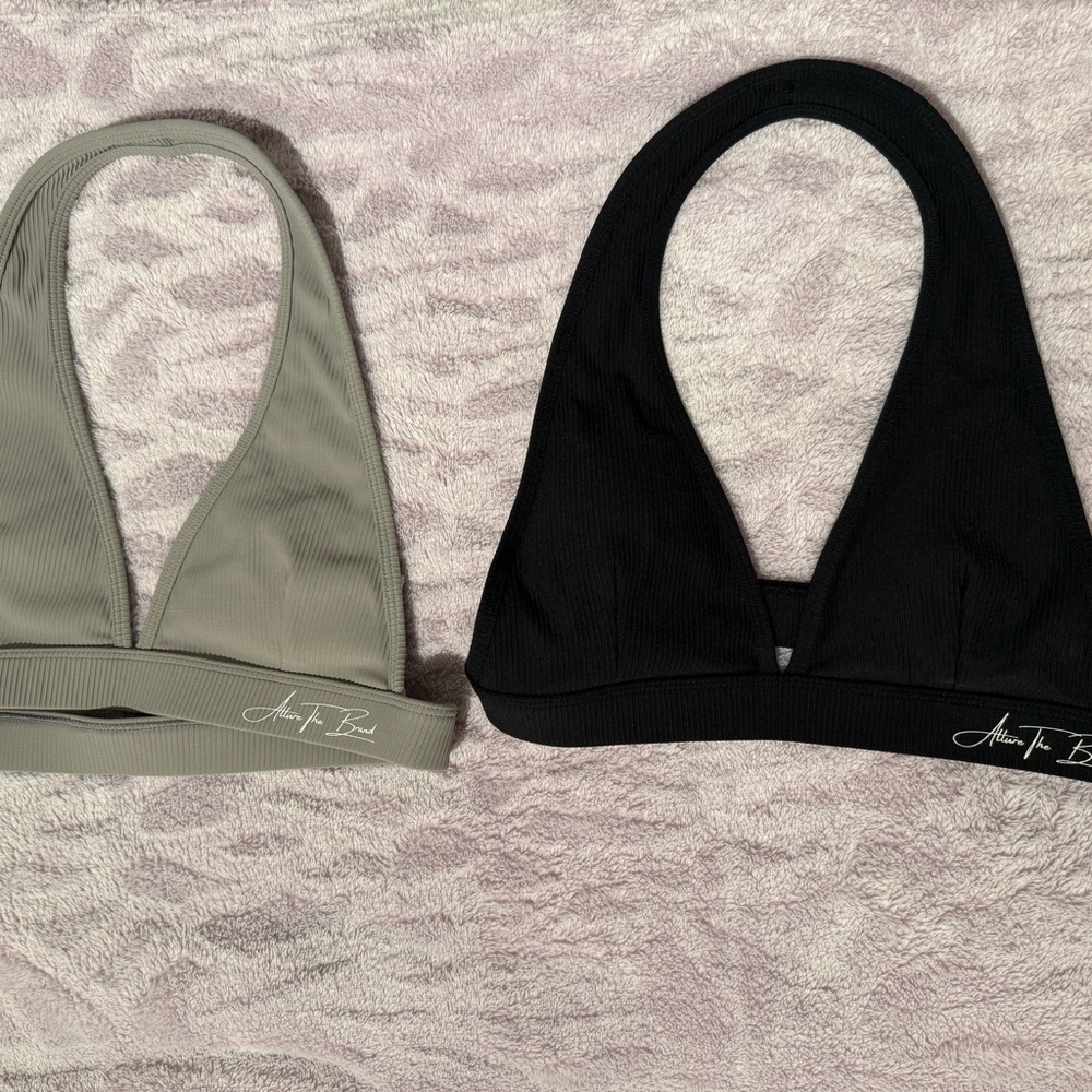 Black and Gray Women's Halter Tops
